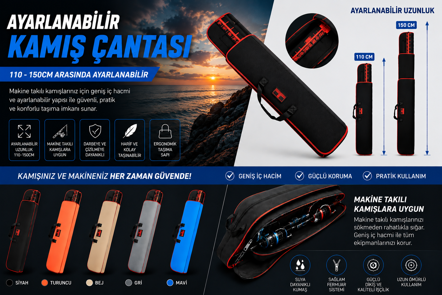 Ayarlanabilir Kamış Çantası