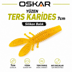 Oskar Yüzen Ters Karides 7cm Simli Sarı 3 Adet
