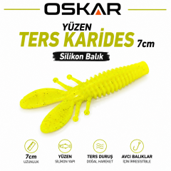 Oskar Yüzen Ters Karides 7cm Sarı 3 Adet