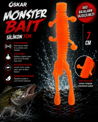 Oskar Monster Bait Silikon 7cm Turuncu 5 Adet