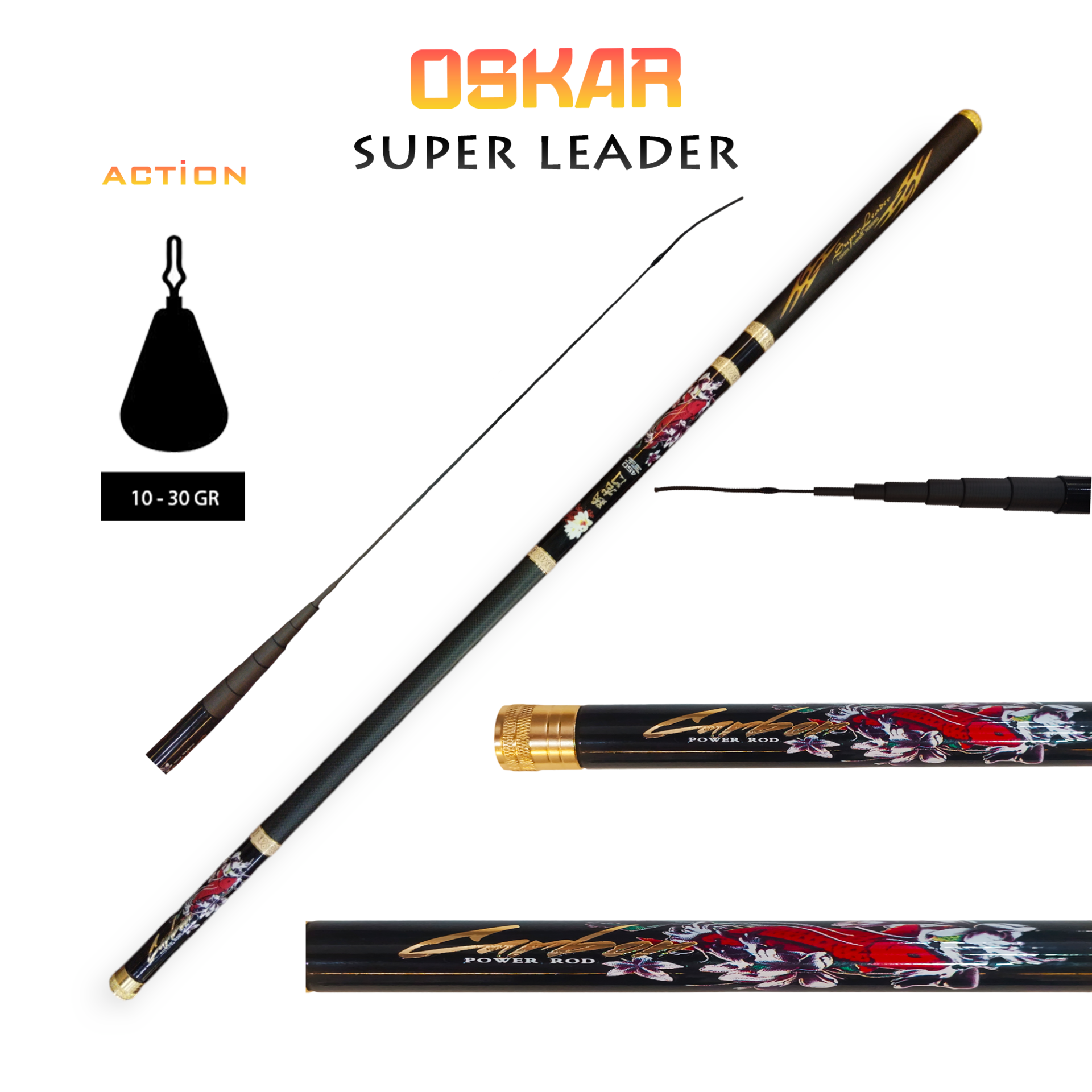 Oskar Carbon Super Leader Kısa Göl Kamışı 630cm