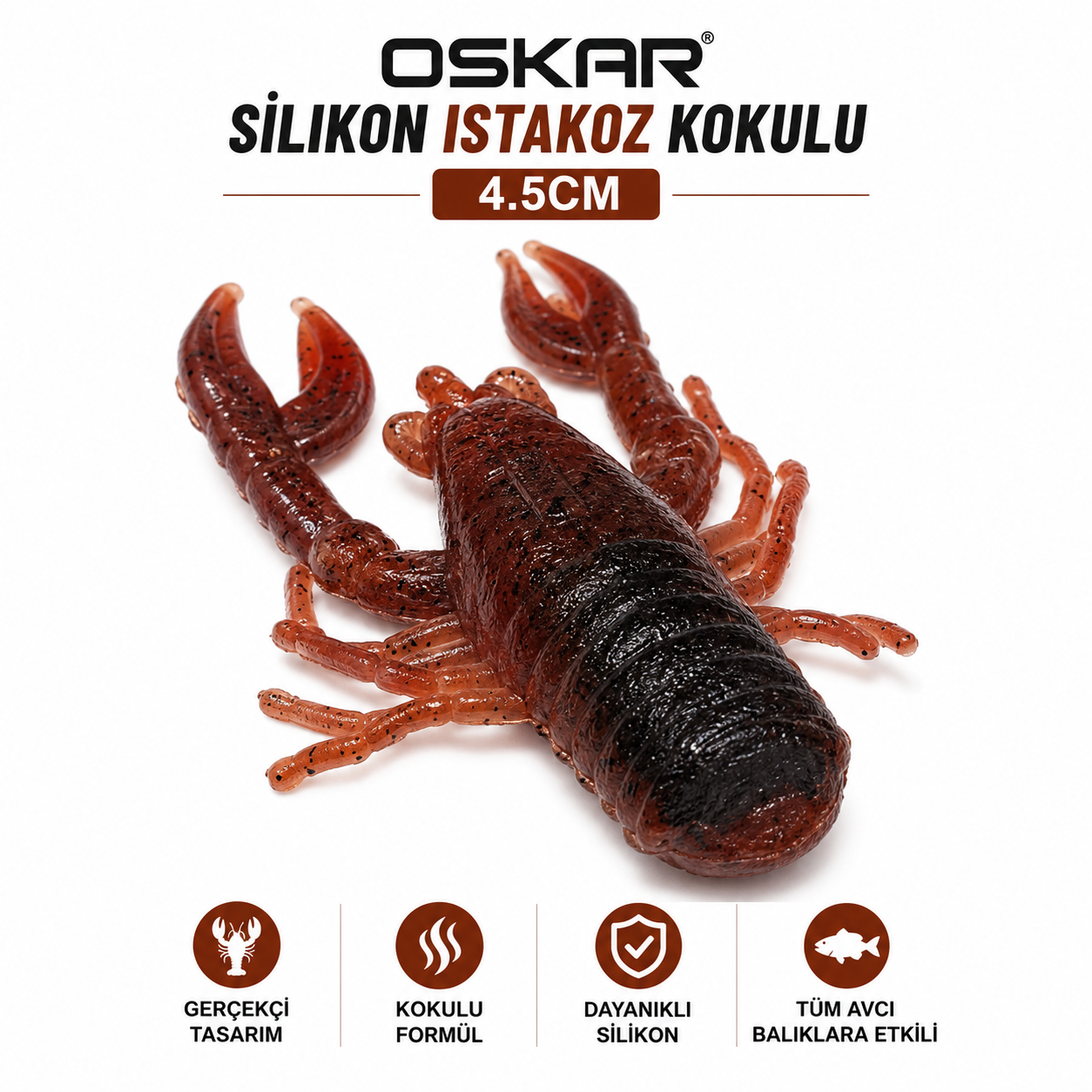 Oskar Silikon Istakoz Kokulu 4.5cm Bordo