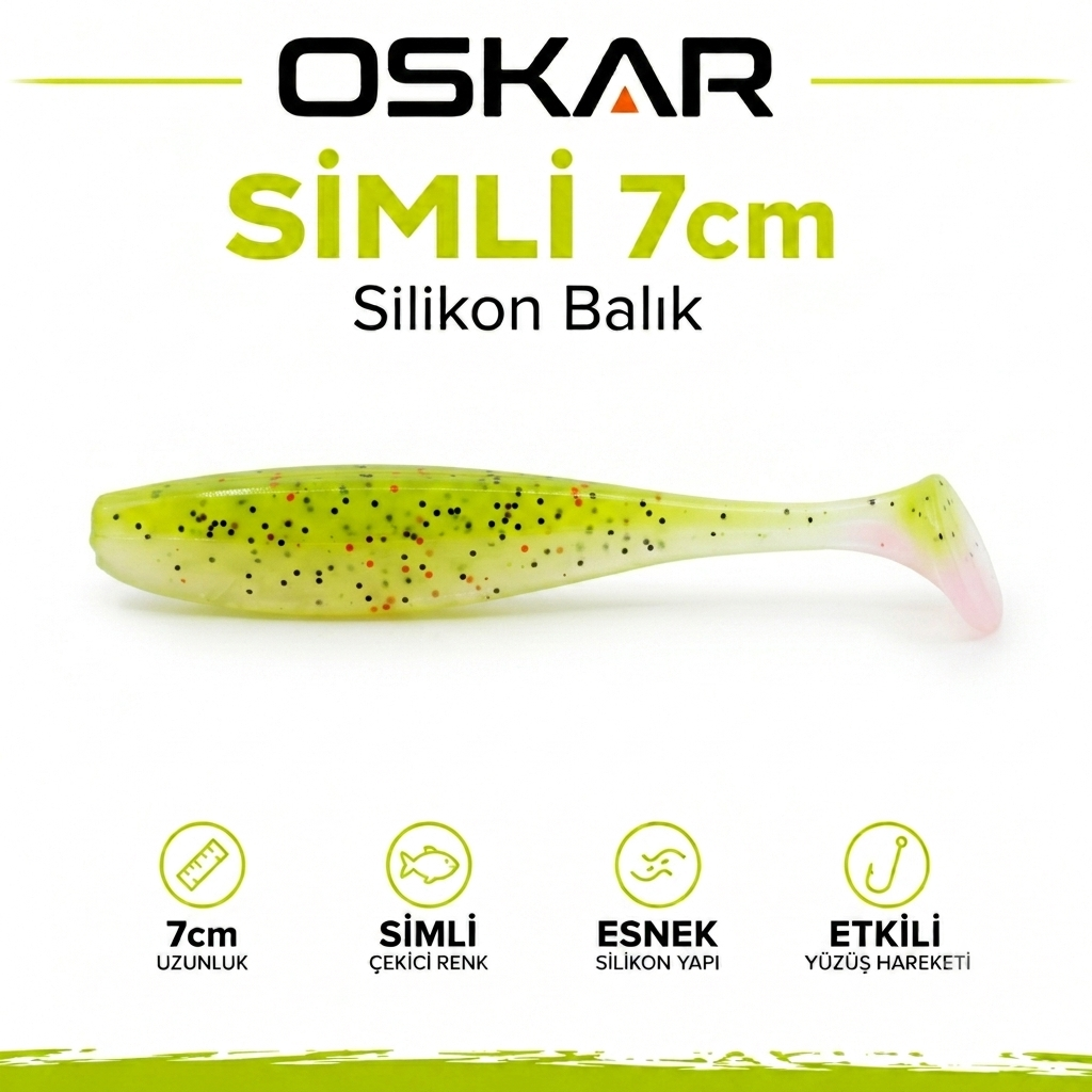 Oskar Simli Silikon Balık 7cm Kokulu Süt Sarısı