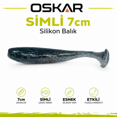 Oskar Simli Silikon Balık 7cm Kokulu Siyah