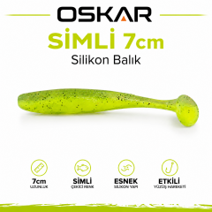Oskar Simli Silikon Balık 7cm Kokulu Sarı