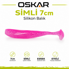Oskar Simli Silikon Balık 7cm Kokulu Pembe