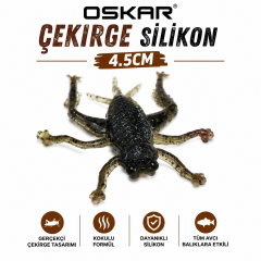 Oskar Çekirge Silikon Kokulu 4.5cm Siyah