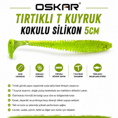 Oskar Tırtıklı T kuyruk Kokulu Silikon 5cm