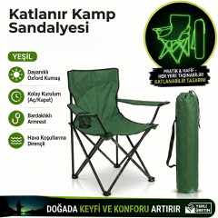 Katlanır Kamp Sandalyesi Yeşil (Kılıflı)