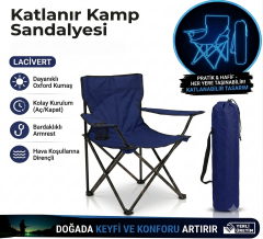 Katlanır Kamp Sandalyesi Lacivert (Kılıflı)