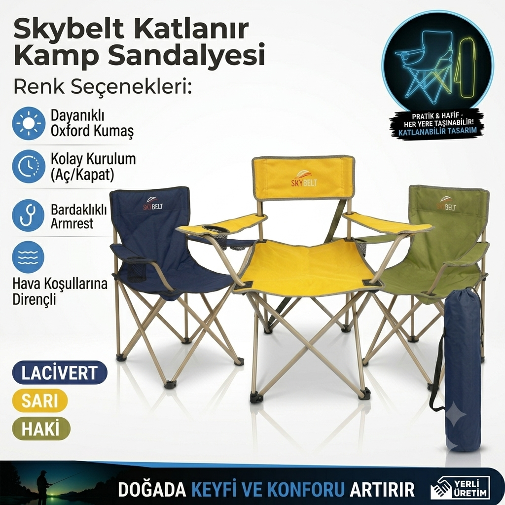 SKYBELT Katlanır Kamp Sandalyesi (kılıflı)